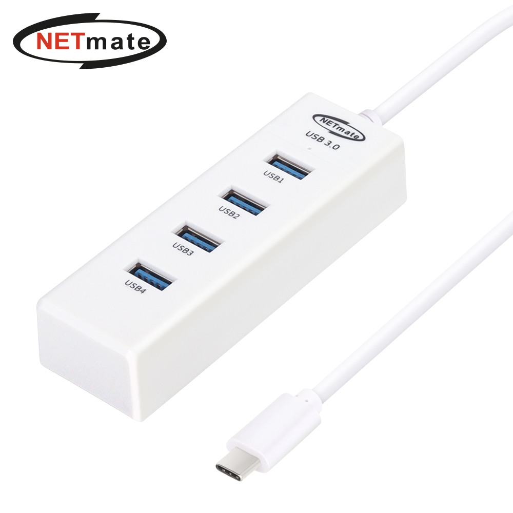 강원전자 넷메이트 USB3.0 Type C 4포트 허브 (화이트) NM-UBC303W - 메인 이미지