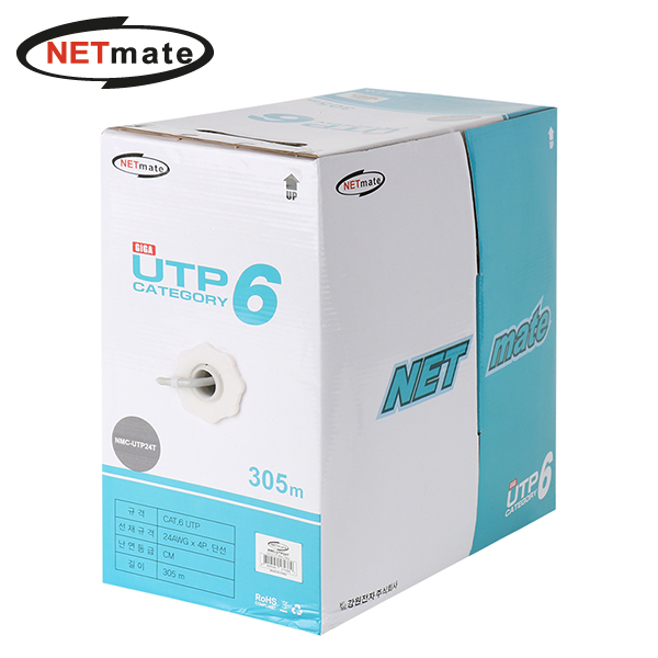 강원전자 넷메이트 CAT.6 UTP 케이블 305m (단선/그레이) NMC-UTP24T - 메인 이미지