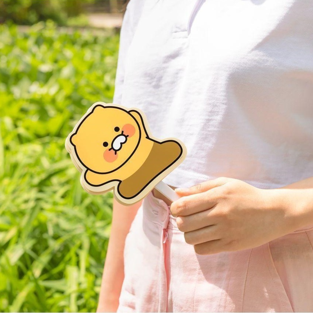 카카오 춘식이 접이식 부채 귀여운 캐릭터 여름 휴대용 pp 플라스틱 손부채 - 상세 이미지 4