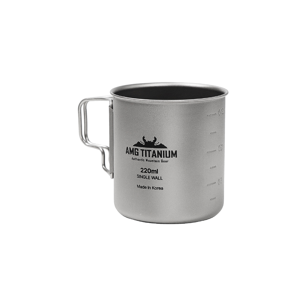 티타늄컵 AMG 티타늄 캠핑 컵 머그컵 등산 백패킹 캠핑용 450 +WB케이스
