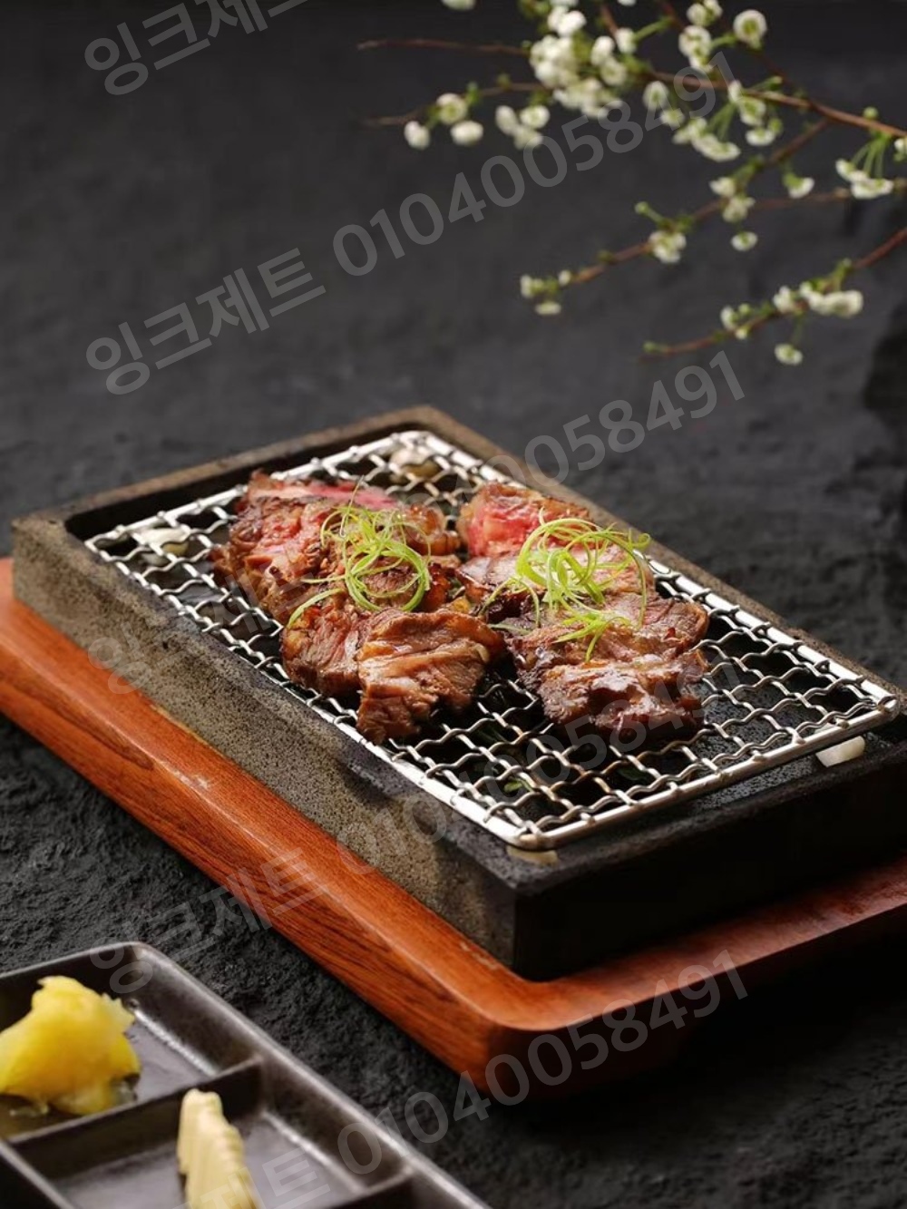 구이용 돌판 규카츠 화로 개인 캠핑 무쇠 석판 미니 - 상품 이미지