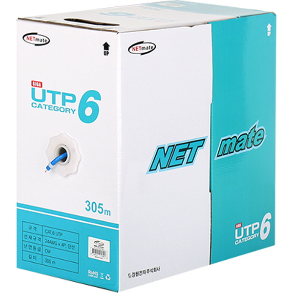 강원전자 넷메이트 CAT.6 UTP 케이블 305m (단선/블루) NMC-UTP26T - 상세 이미지 2