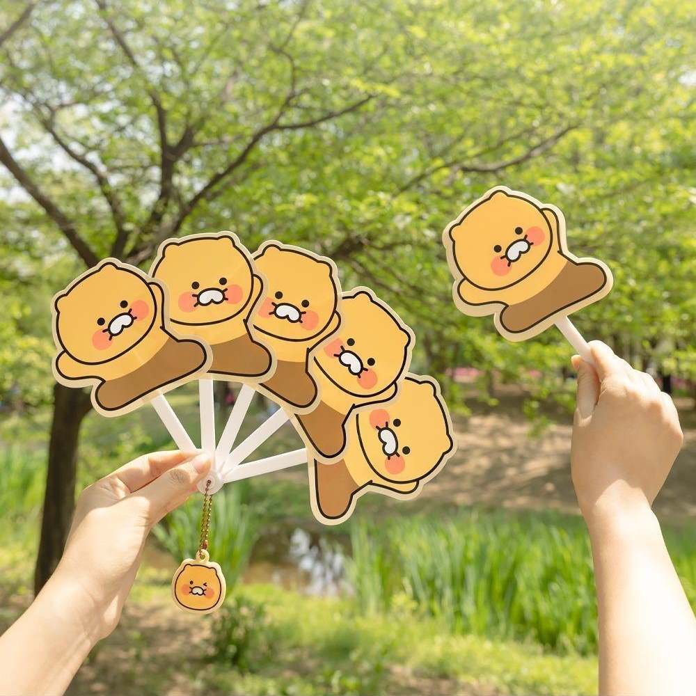 카카오 춘식이 접이식 부채 귀여운 캐릭터 여름 휴대용 pp 플라스틱 손부채 - 상세 이미지 2