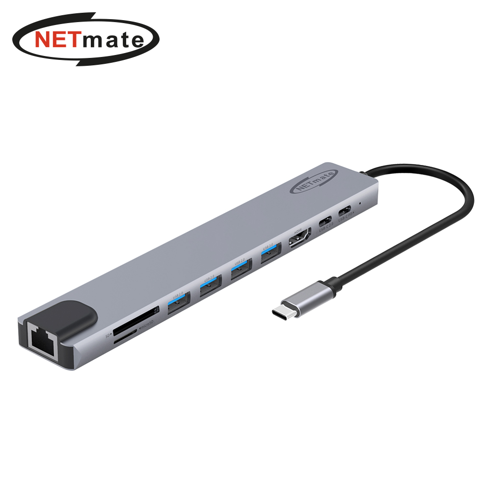 강원전자 넷메이트 USB Type C 10 in 1 멀티 허브 NM-TCM03 - 상품 이미지
