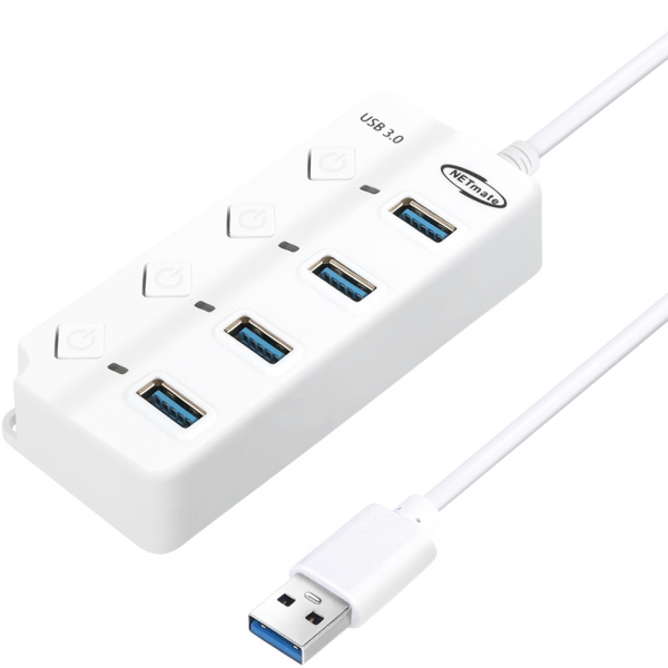 강원전자 넷메이트 USB3.0 4포트 허브 (화이트) NM-UBA306W - 상세 이미지 2