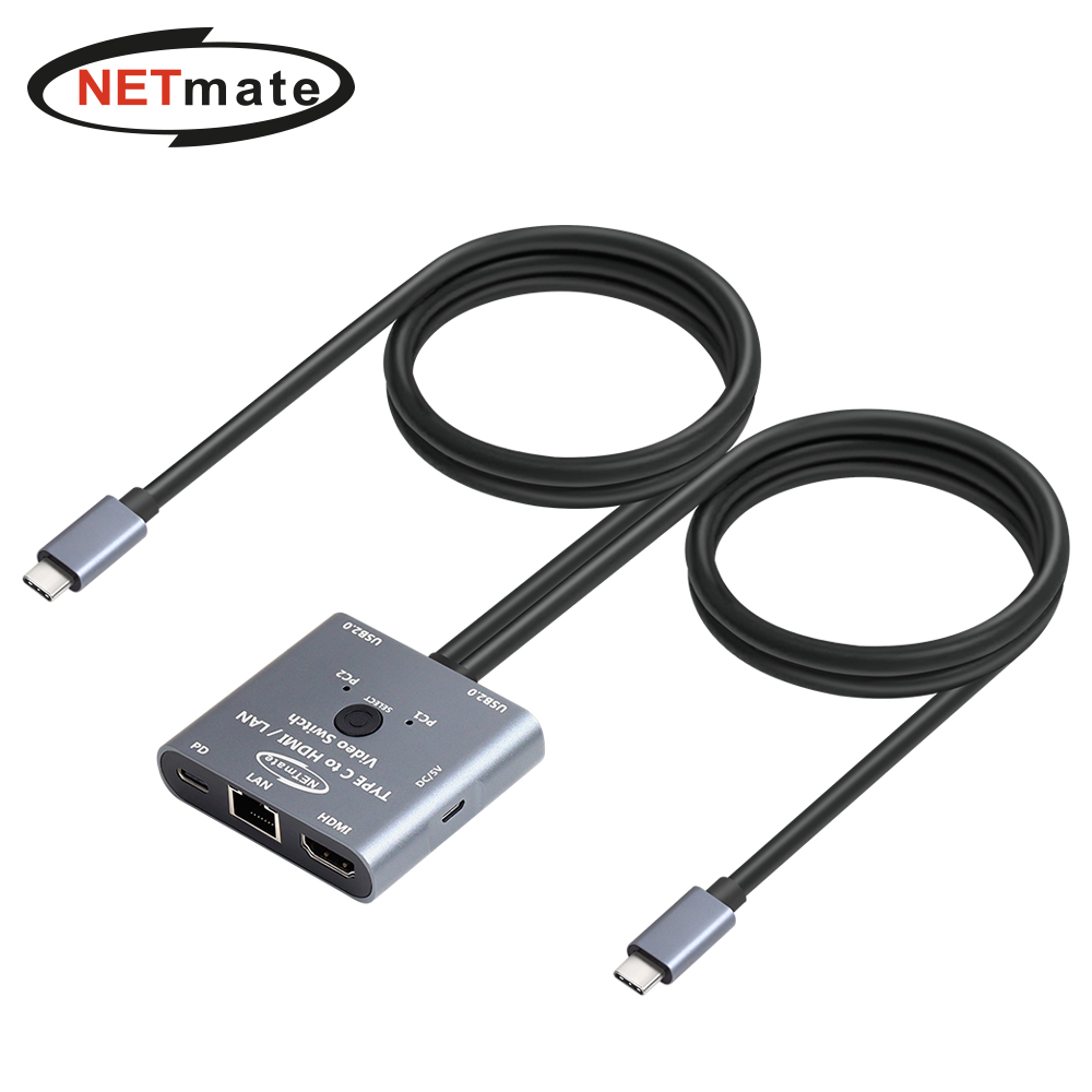 강원전자 넷메이트 USB Type C HDMI KVM 스위치(HDMI/LAN/USB/PD) NM-TCK01 - 메인 이미지