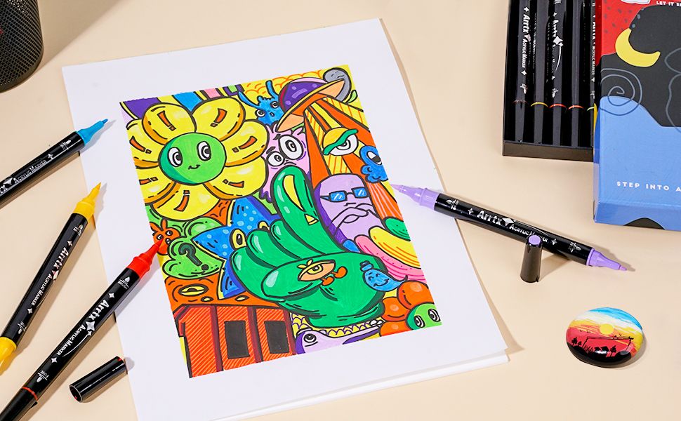 아트엑스 아크릴 마카펜 표준형 32색 세트 전문가용 상세 이미지 6