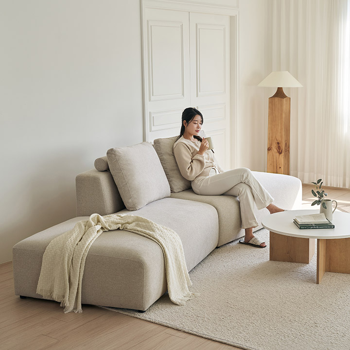 [삼익가구]와이든 기능성 패브릭 4인용 오픈형 라운지 소파