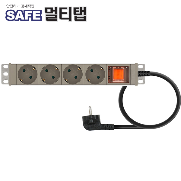 강원전자 넷메이트 알루미늄 안전 SAFE 국산 고용량 멀티탭 과부하차단 4구 접지 - 상세 이미지 4