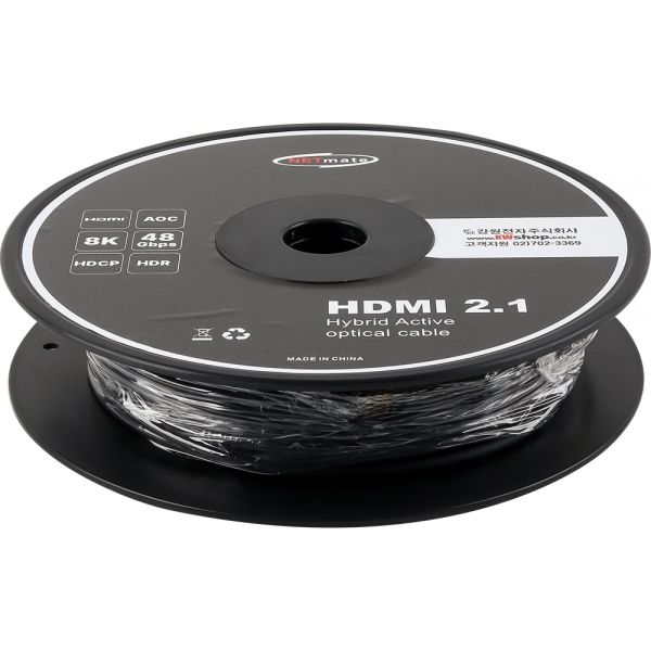 강원전자 넷메이트 HDMI2.1 Hybrid AOC 배관용 케이블 골드 50m, 1개 - 상세 이미지 3