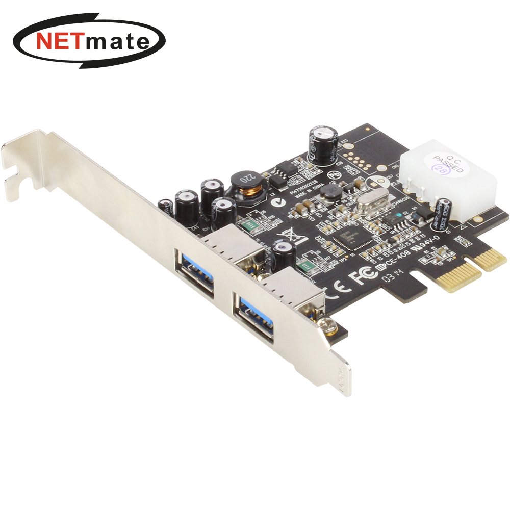 강원전자 넷메이트 USB3.1 Gen1 2포트 PCI Express 카드(Renesas/NEC)(슬림PC겸용) U-710 - 메인 이미지