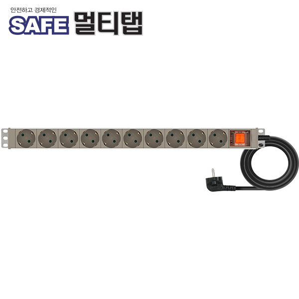 강원전자 넷메이트 알루미늄 안전 SAFE 국산 멀티탭 멀티콘센트 과부하차단 10구 접지 - 상세 이미지 4