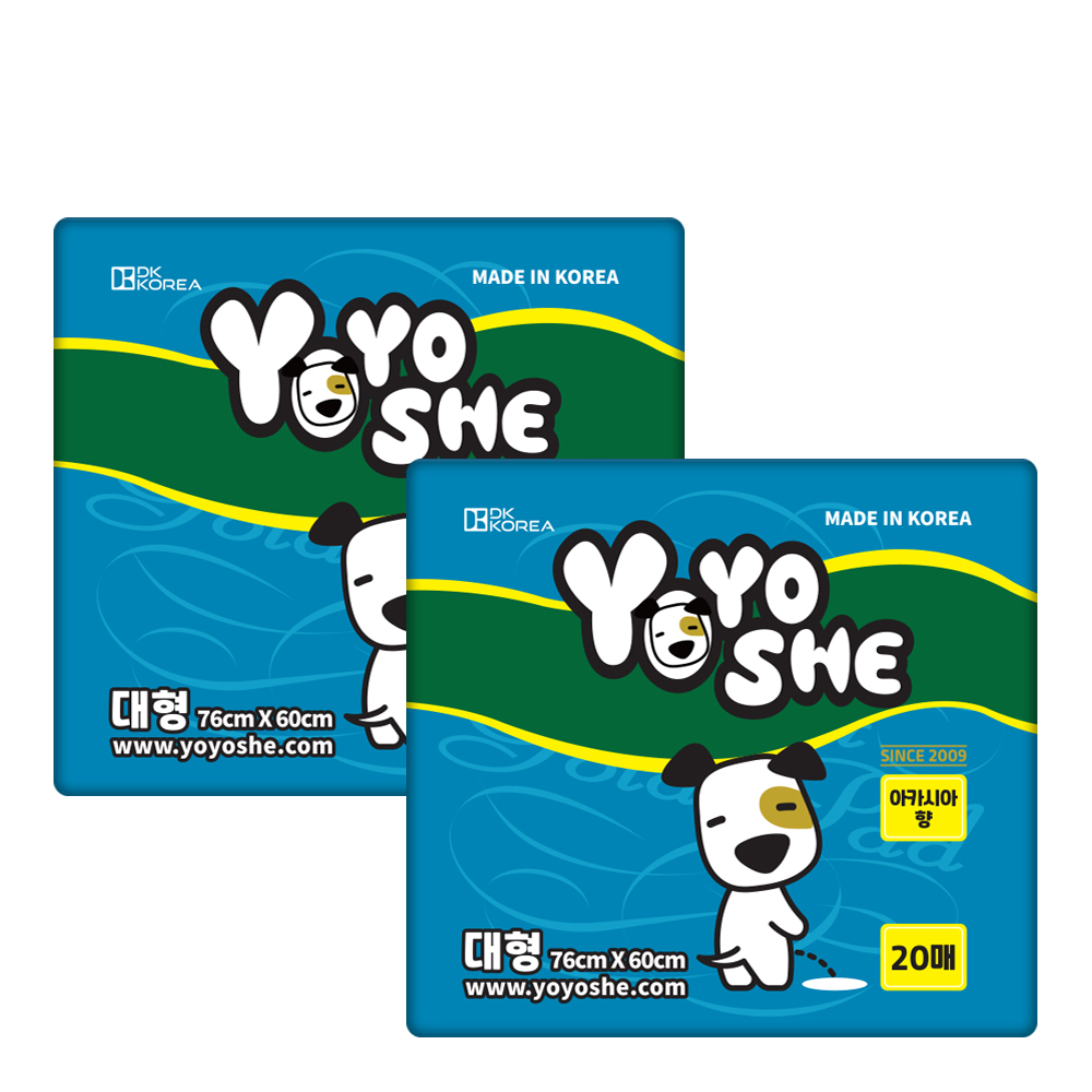 [요요쉬] 강아지 배변패드 스카이 (아카시아향) 대형, 20매입, 2개