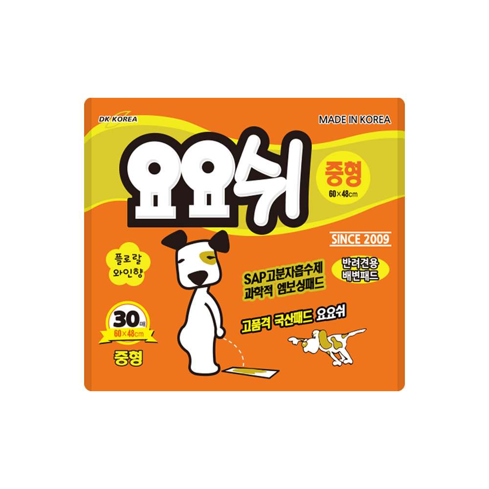 [요요쉬] 강아지 배변패드 플로럴와인향 중형, 30매입, 1개