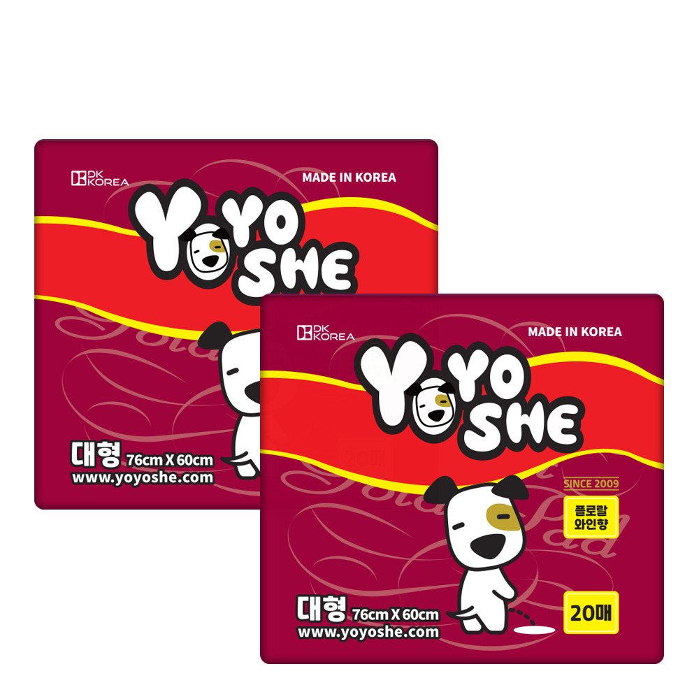 [요요쉬] 강아지 배변패드 플로럴와인향 대형, 20매입, 2개