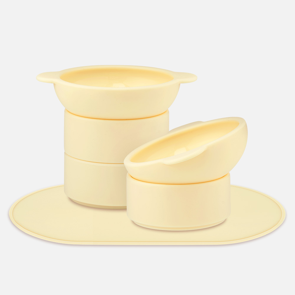 마이플러피 강아지밥그릇 고양이물그릇 실리콘 높이조절 식기 착착시리즈 보울세트 1단 2개