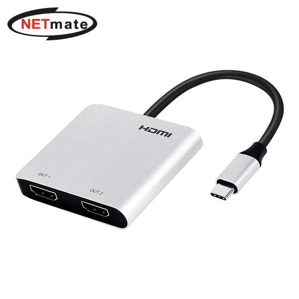 강원전자 넷메이트 USB Type C to 듀얼 HDMI 컨버터(MST 지원) NM-PTS08 - 상품 이미지