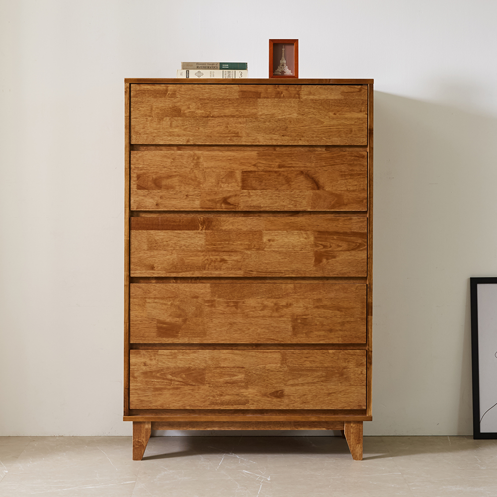 루멘 안방 드레스룸 와이드 옷 틈새 슬림 원목 서랍장 902x500x1390mm, 5단, 월넛