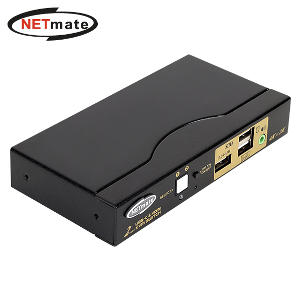 강원전자 넷메이트 4K 60Hz HDMI 2.0 KVM 2:1 스위치(USB-C) NM-CKD01 - 메인 이미지