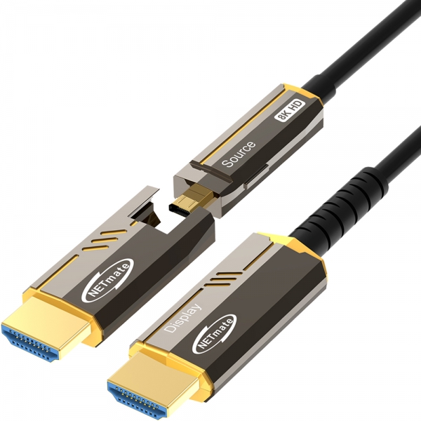 강원전자 넷메이트 HDMI2.1 Hybrid AOC 배관용 케이블 골드 100m, 1개 - 상세 이미지 2