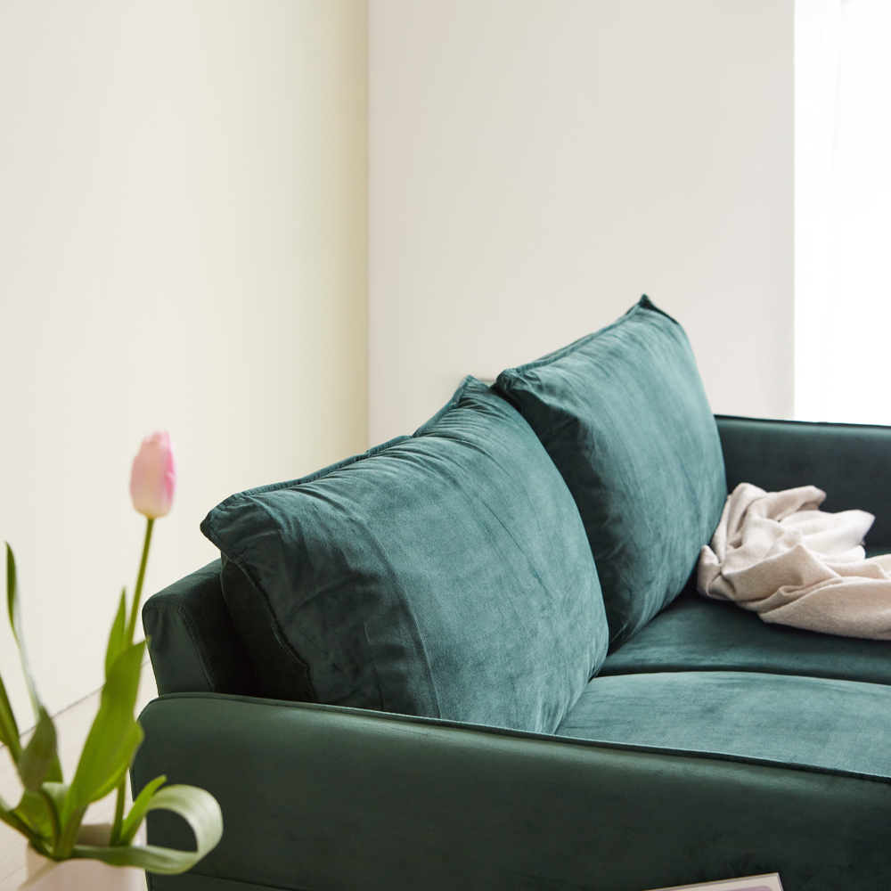 스테이 벨벳 팔걸이 수납 패브릭 소파 2colors