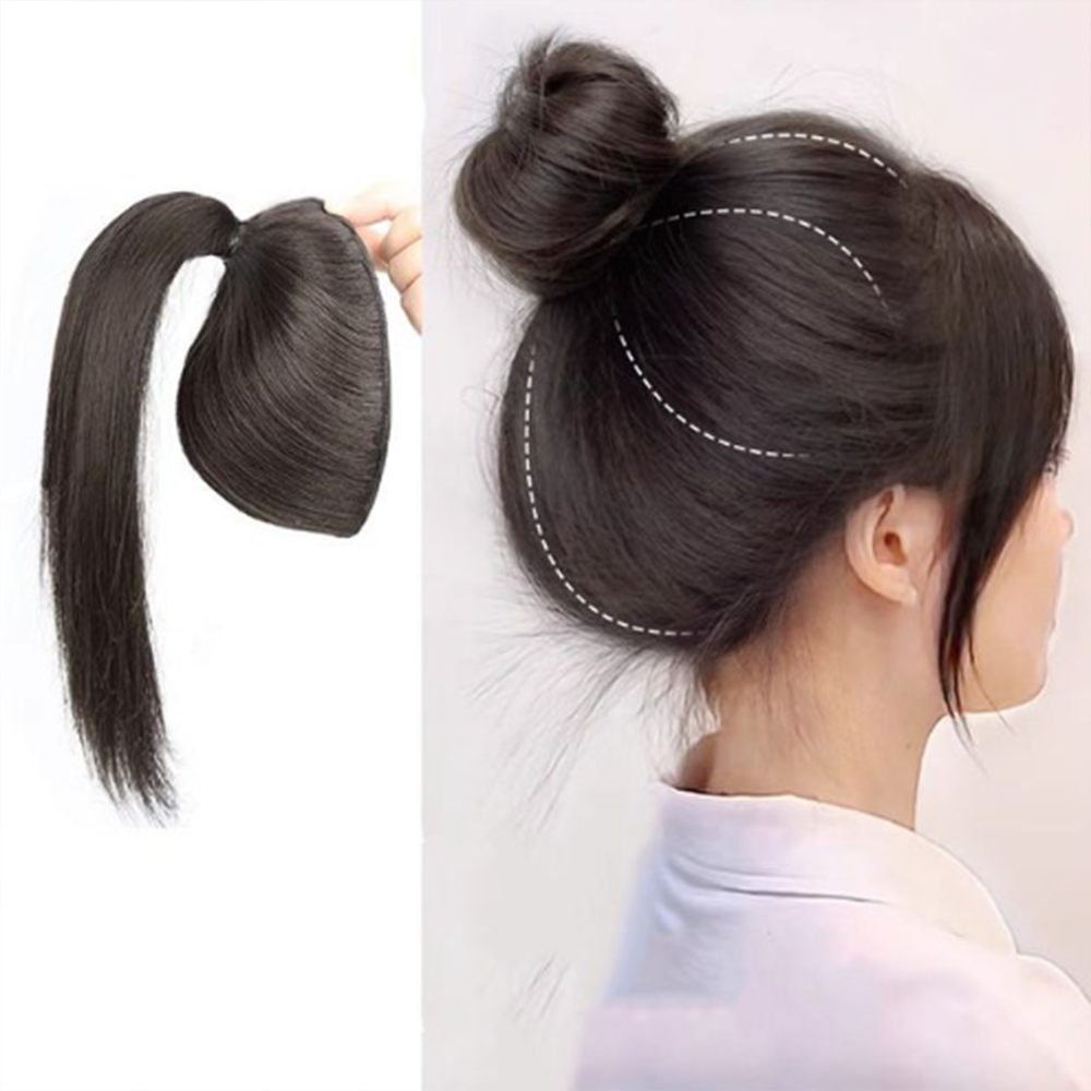 묶음머리 가발 뒤통수 머리 뽕 포니테일 올림 헤어 뒷통수 뒷머리 여자 여성 중년 똥머리 - 상품 이미지