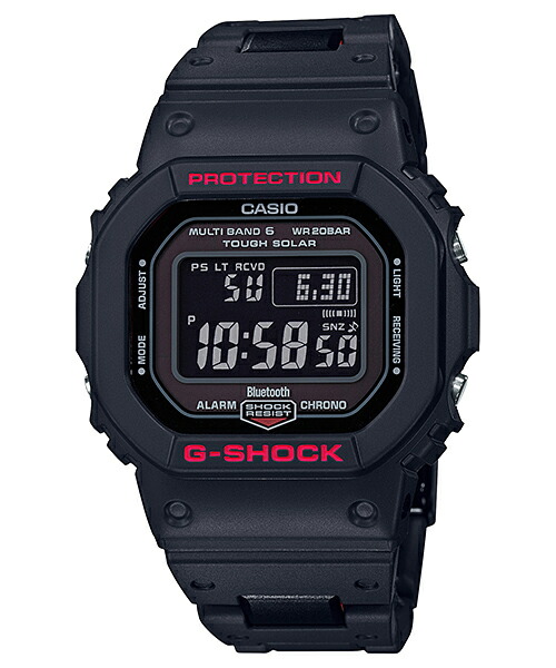 카시오 G-SHOCK 지샥 블루투스 전자 솔라 전파 손목 시계 GW-B5600HR-1 블랙 - 상품 이미지