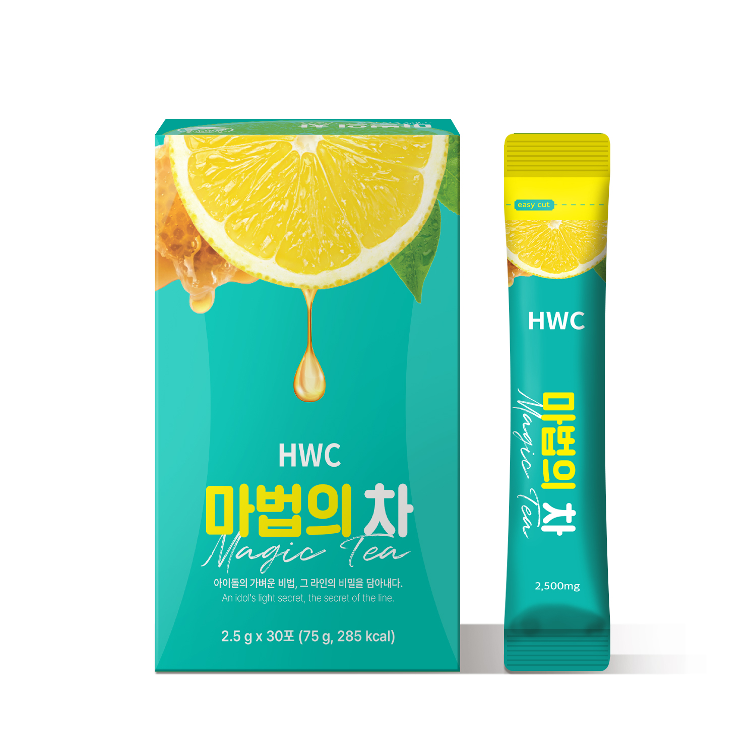 HWC 마법의 차 아이돌워터 홍차 레몬 꿀 녹차 - 상품 이미지