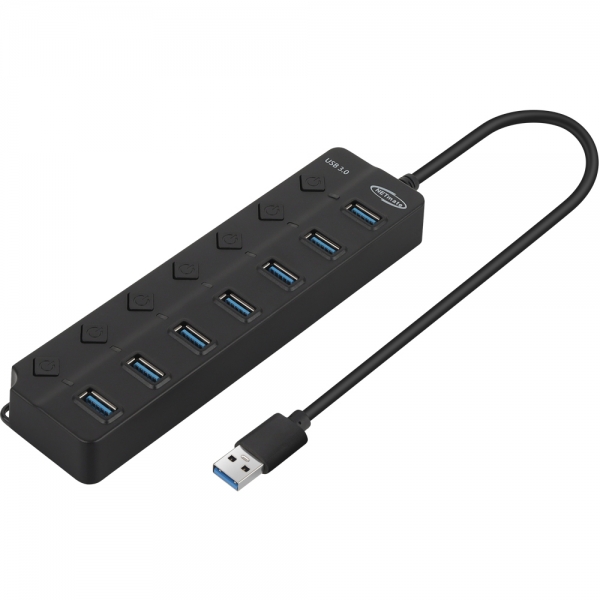 강원전자 넷메이트 USB3.0 7포트 허브 (블랙) NM-UBA307 - 상세 이미지 2