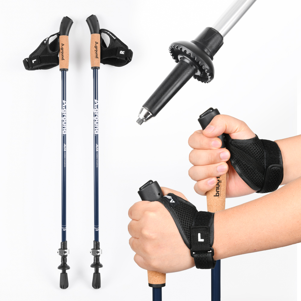 에이그라운드 노르딕워킹 스틱 초경량 등산 지팡이 두랄루민 7075