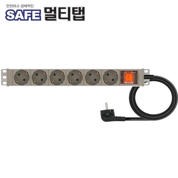 강원전자 넷메이트 알루미늄 안전 SAFE 멀티탭 멀티콘센트 과부하차단 6구 접지
