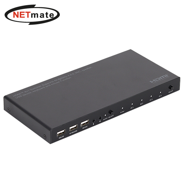 강원전자 넷메이트 4K 60Hz HDMI 2.0 KVM 4:1 스위치(USB) NM-PTK02 - 메인 이미지