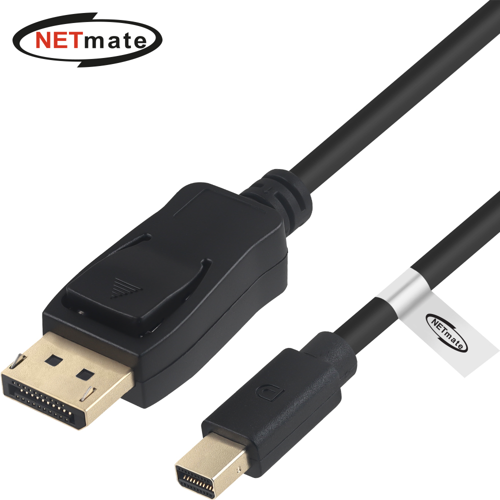 강원전자 넷메이트 mini DisplayPort to DisplayPort 1.4 케이블 2m NM-MDP142B - 상품 이미지