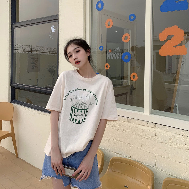 캐주얼 여성 박스티 5종 오버핏 반팔 티셔츠 - 상세 이미지 2