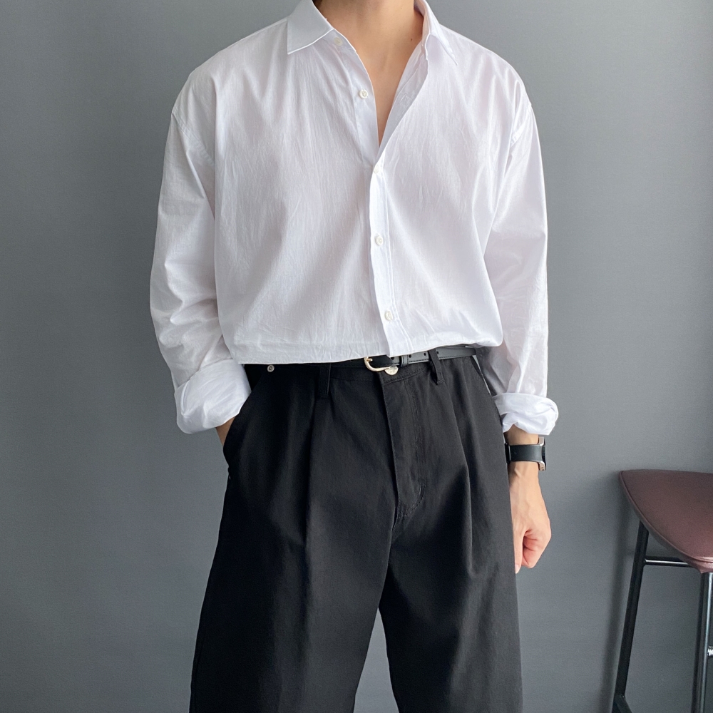 여름긴팔와이셔츠 남자오버핏남방 옥스포드셔츠 - 상세 이미지 5