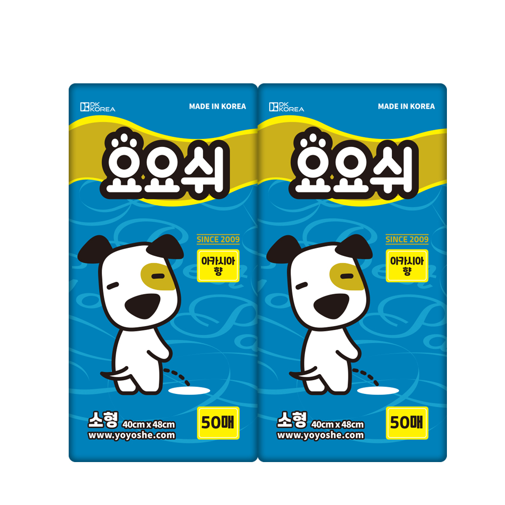 [요요쉬] 강아지 배변패드 스카이 (아카시아향) 소형, 50매입, 2개