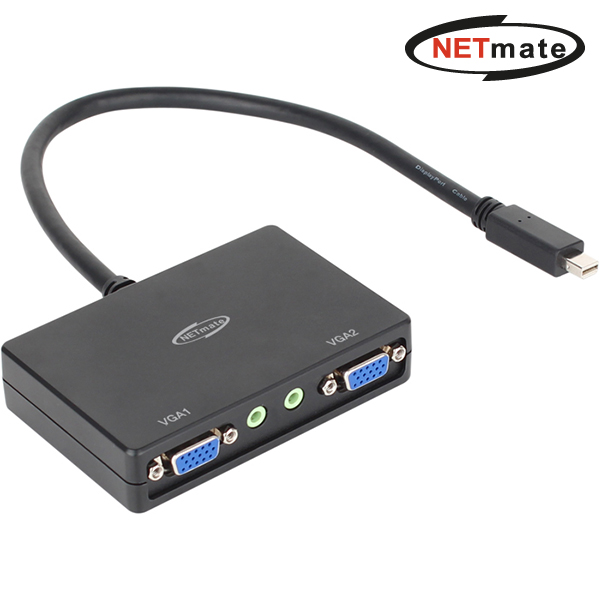 강원전자 넷메이트 Mini DisplayPort to 2xVGA 분배기 NM-MDV22 - 상품 이미지