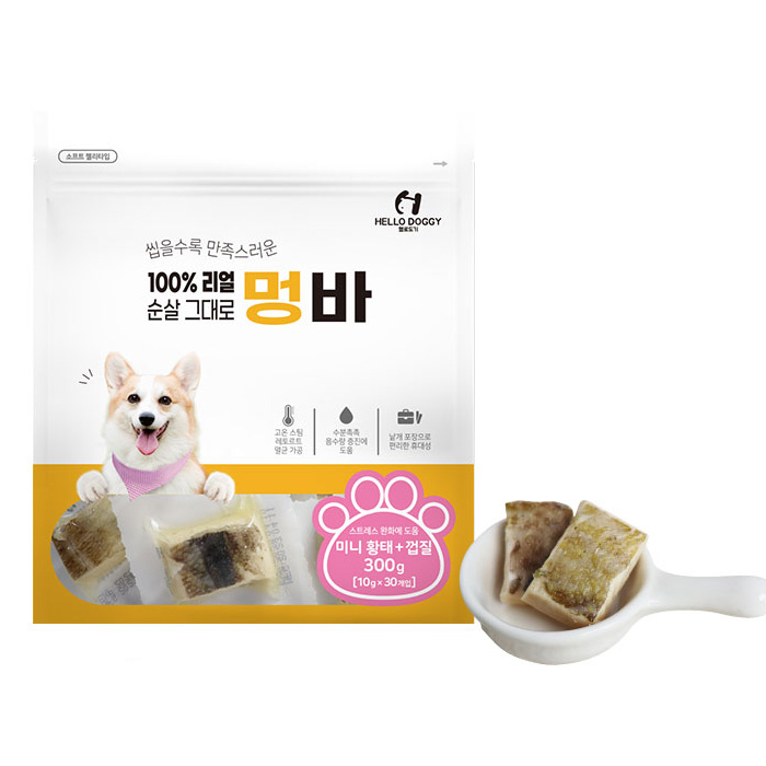 헬로도기 멍바 강아지육포 강아지져키 통살 껍질 간식 가다랑어껍질, 1kg, 1개 - 상세 이미지 4