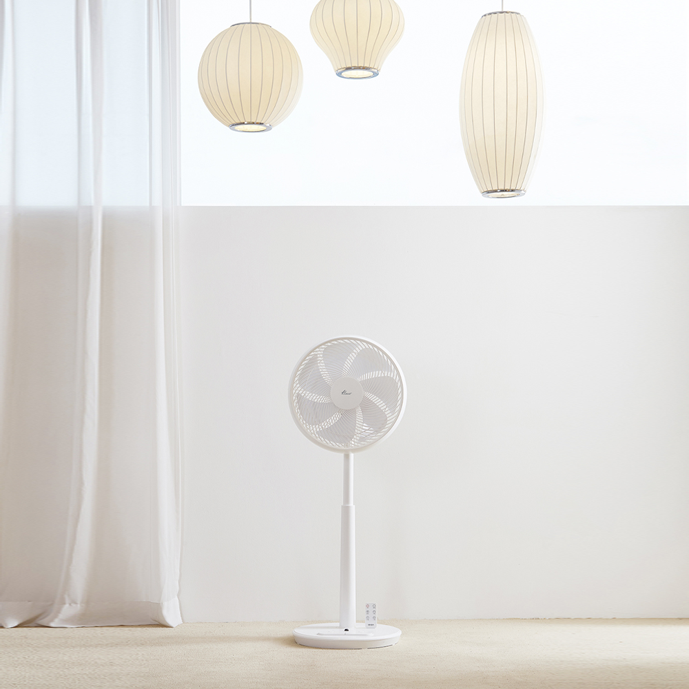 한일전기 리빙형 리모컨 무소음 발터치 BLDC 키높이 선풍기