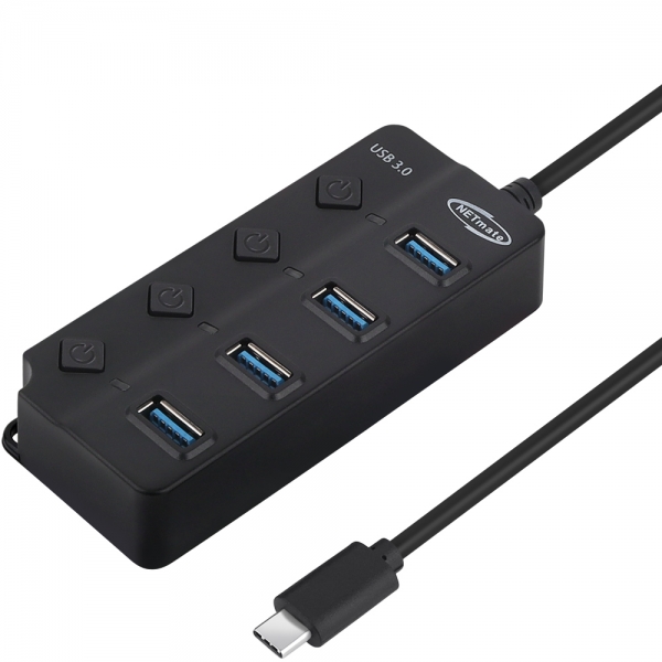 강원전자 넷메이트 USB3.0 Type C 4포트 허브 (블랙) NM-UBC304 - 상세 이미지 2