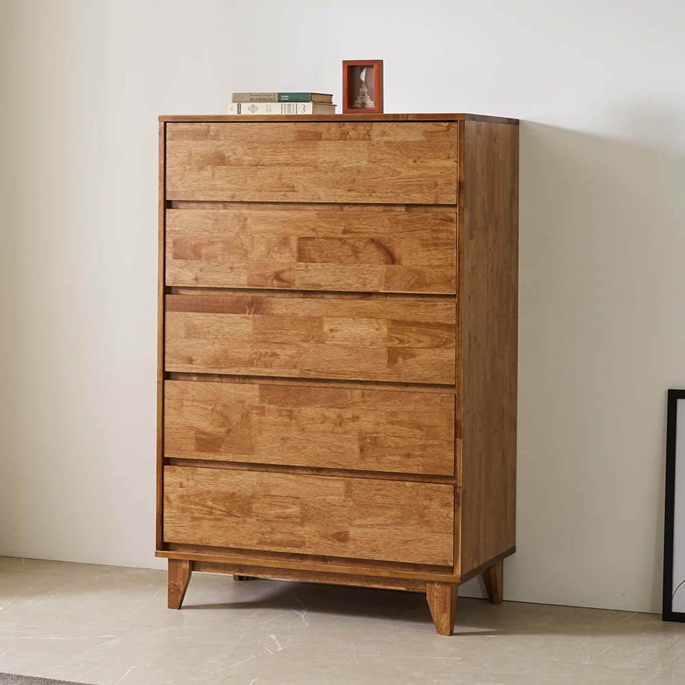 루멘 안방 드레스룸 와이드 옷 틈새 슬림 원목 서랍장 902x500x1390mm, 5단, 월넛 - 상세 이미지 2