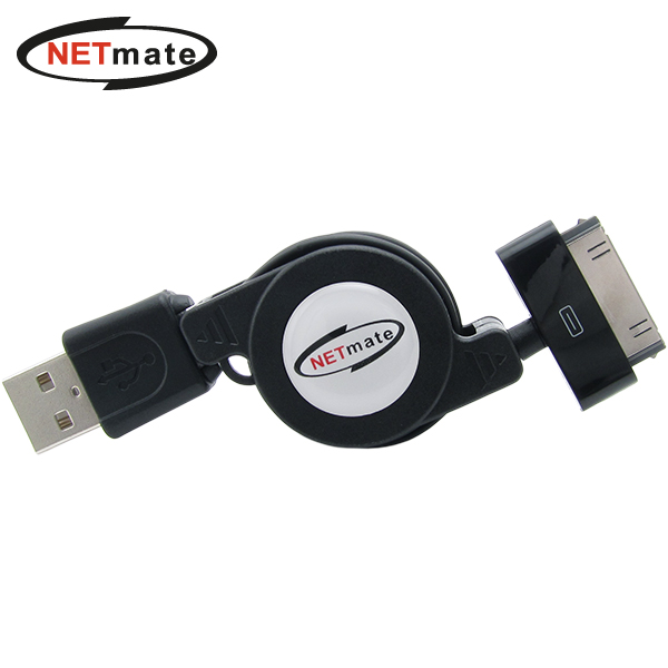 강원전자 넷메이트 iPhone·iPod·iPad USB 데이터·충전 자동감김 Dock 케이블(블랙) NMR-UI08B