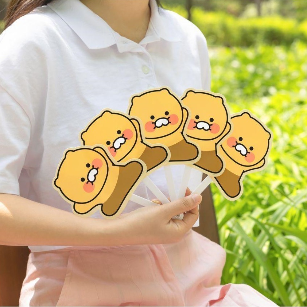 카카오 춘식이 접이식 부채 귀여운 캐릭터 여름 휴대용 pp 플라스틱 손부채 - 상세 이미지 3