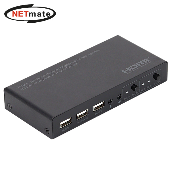 강원전자 넷메이트 4K 60Hz HDMI 2.0 KVM 2:1 스위치(USB) NM-PTK01 - 상품 이미지