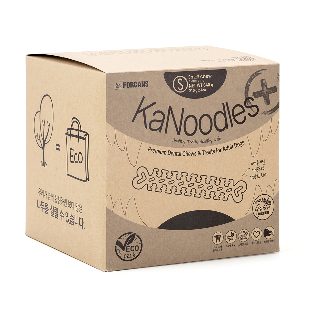 카누들 에코팩 840g 포켄스 강아지 덴탈껌 치석 입냄새 제거 그레인프리 개껌