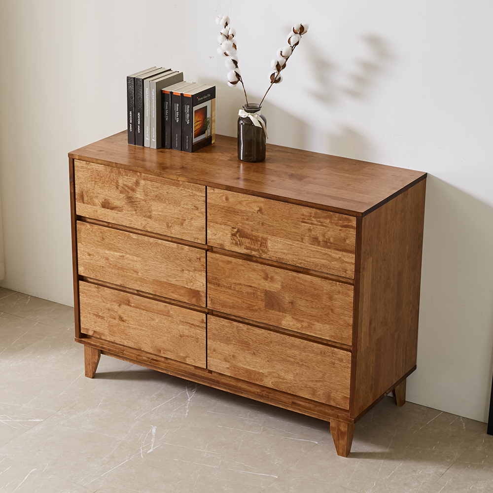 루멘 안방 드레스룸 와이드 옷 틈새 슬림 원목 서랍장 1200x500x900mm, 3단, 월넛 - 상세 이미지 3