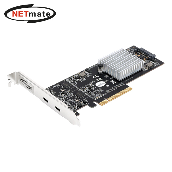 강원전자 넷메이트 USB3.2 Gen2x2 Type C 2포트 PCI Express 카드(슬림PC겸용) U-2350 - 메인 이미지