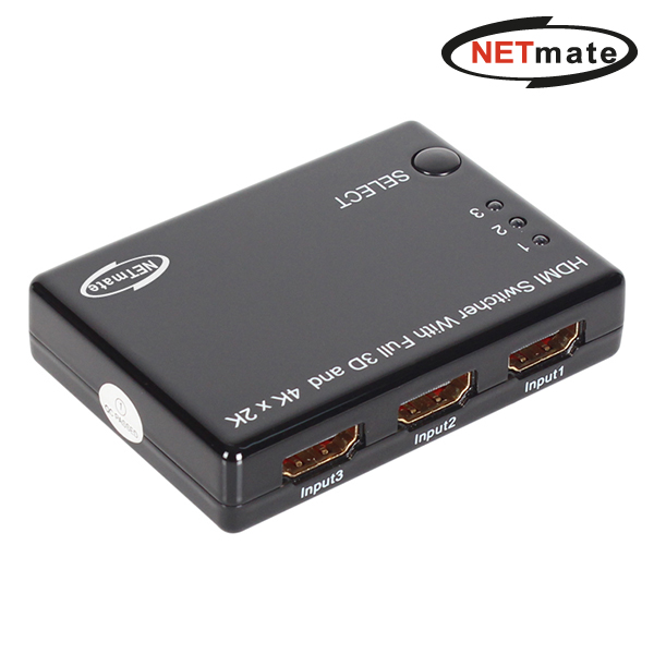 강원전자 넷메이트 4K 지원 HDMI 3:1 선택기(리모컨) NM-HS302