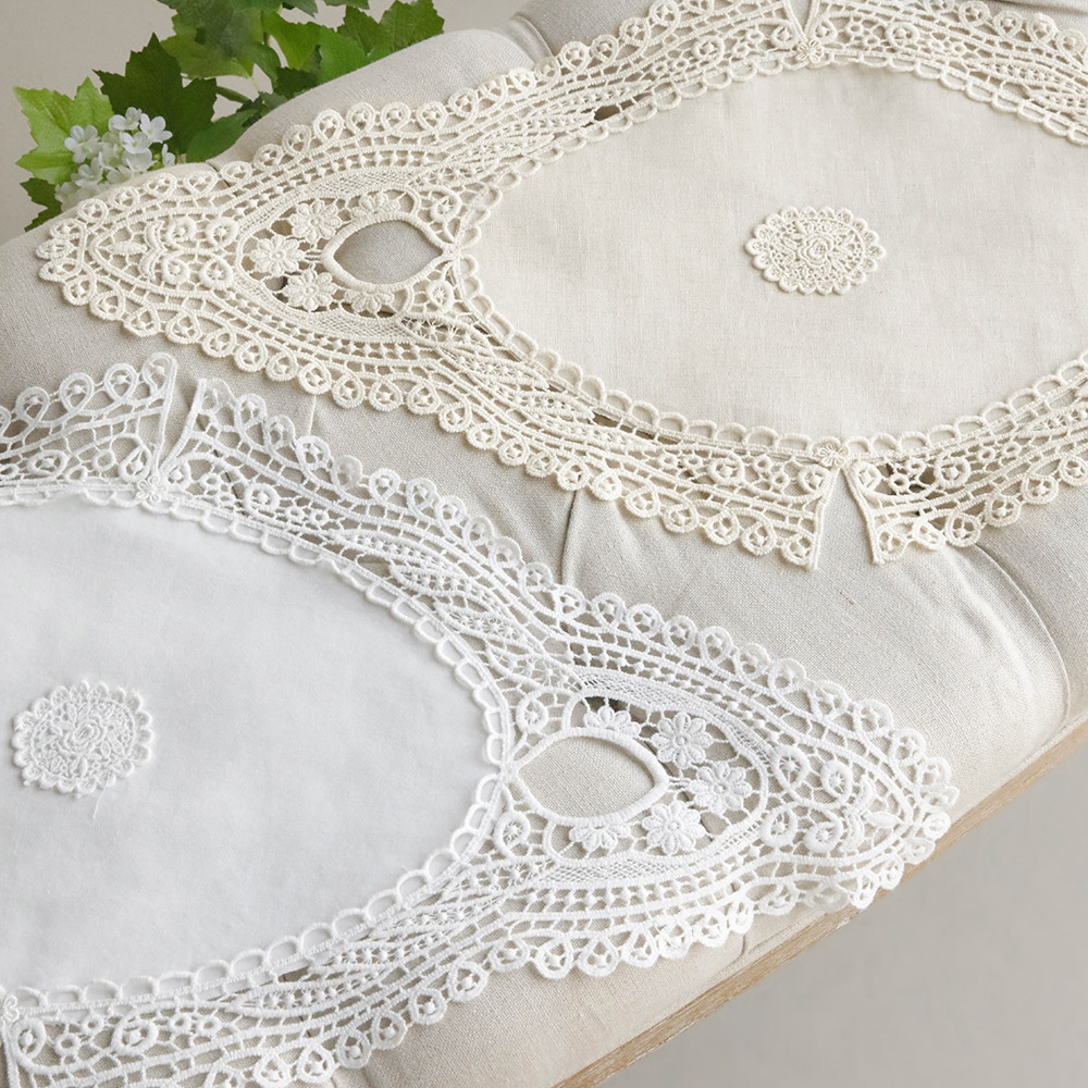 이본느 린넨 레이스 러너 패브릭 테이블 티 매트 덮개