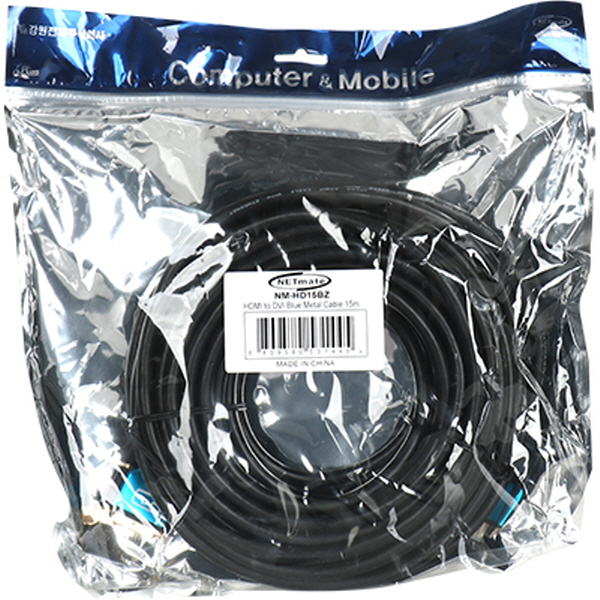강원전자 넷메이트 HDMI to DVI Blue Metal 케이블 15m, 1개 - 상세 이미지 3